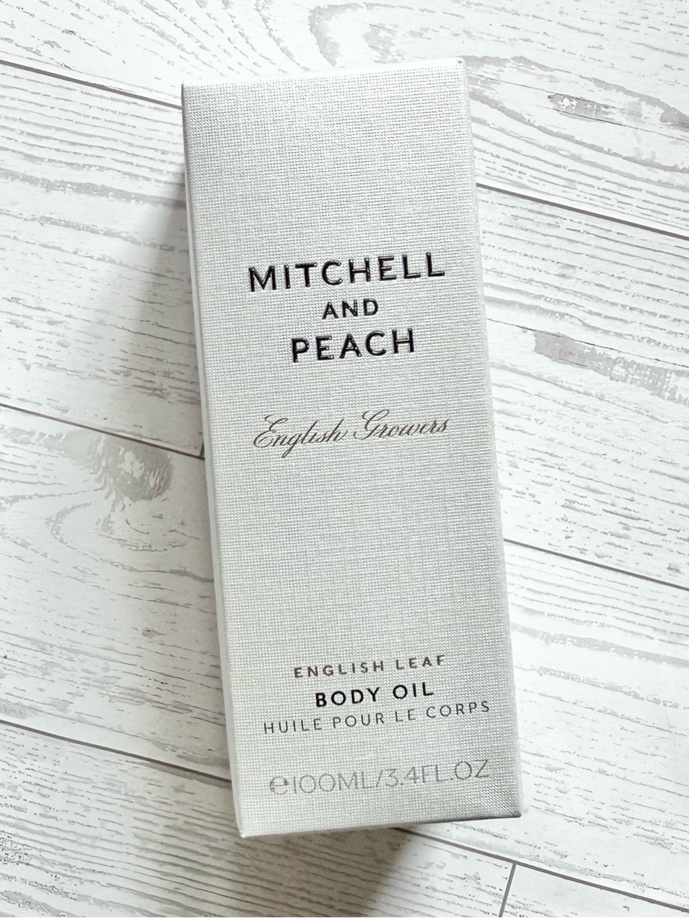Mitchell and Peach English Leaf Body Oil Full Size 100 ml / 3.4 fl oz New in Box